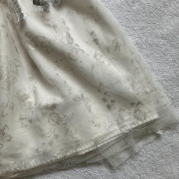 Children’s Place White Special Occasion Dress Size 5/6 | GUC Tulle Floral - Picture 8 of 16